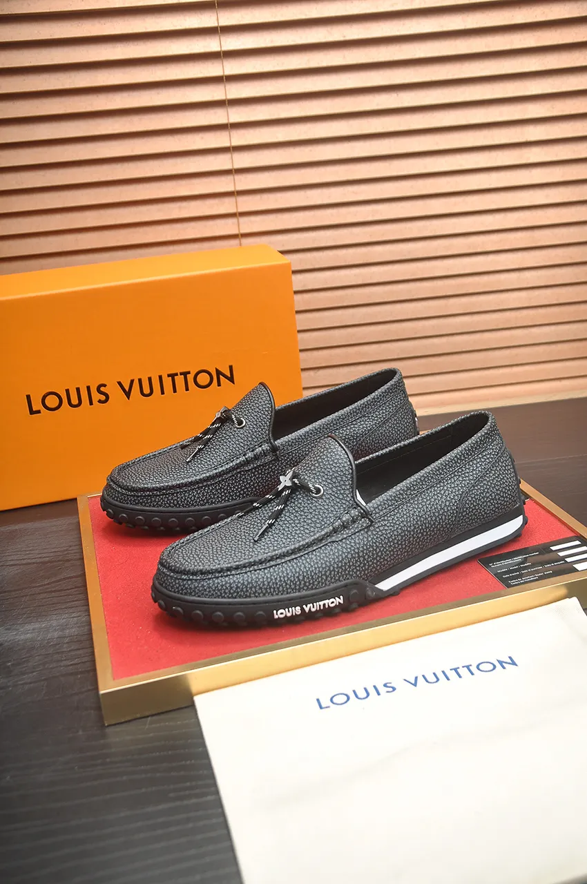 Men's men's shoes💰660💶[LOUIS VUITTON] (original order) new style🍀LV Louis Vuitton* - top version of LV classic beanie shoes! Made of imported original single cowhide, original leather side strips and wear-resistant rubber outsole! High quality products! Code number 39-45 (45 customized)